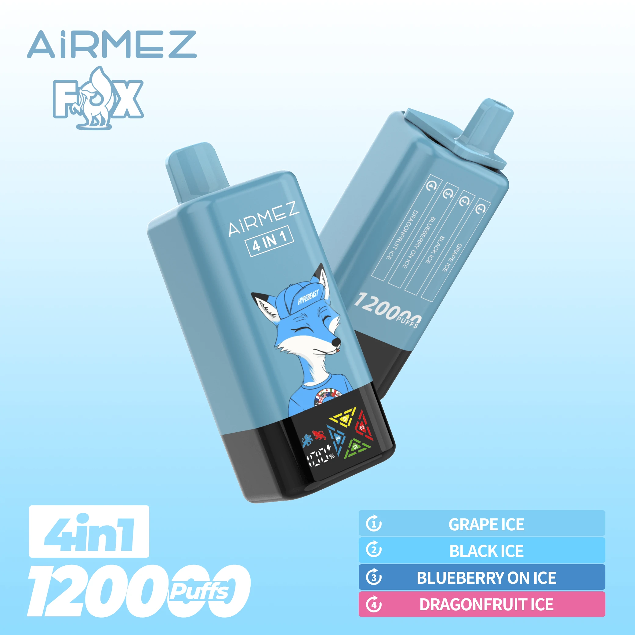 Airmez Fox 120000パフ 4-in-1 使い捨て電子タバコ