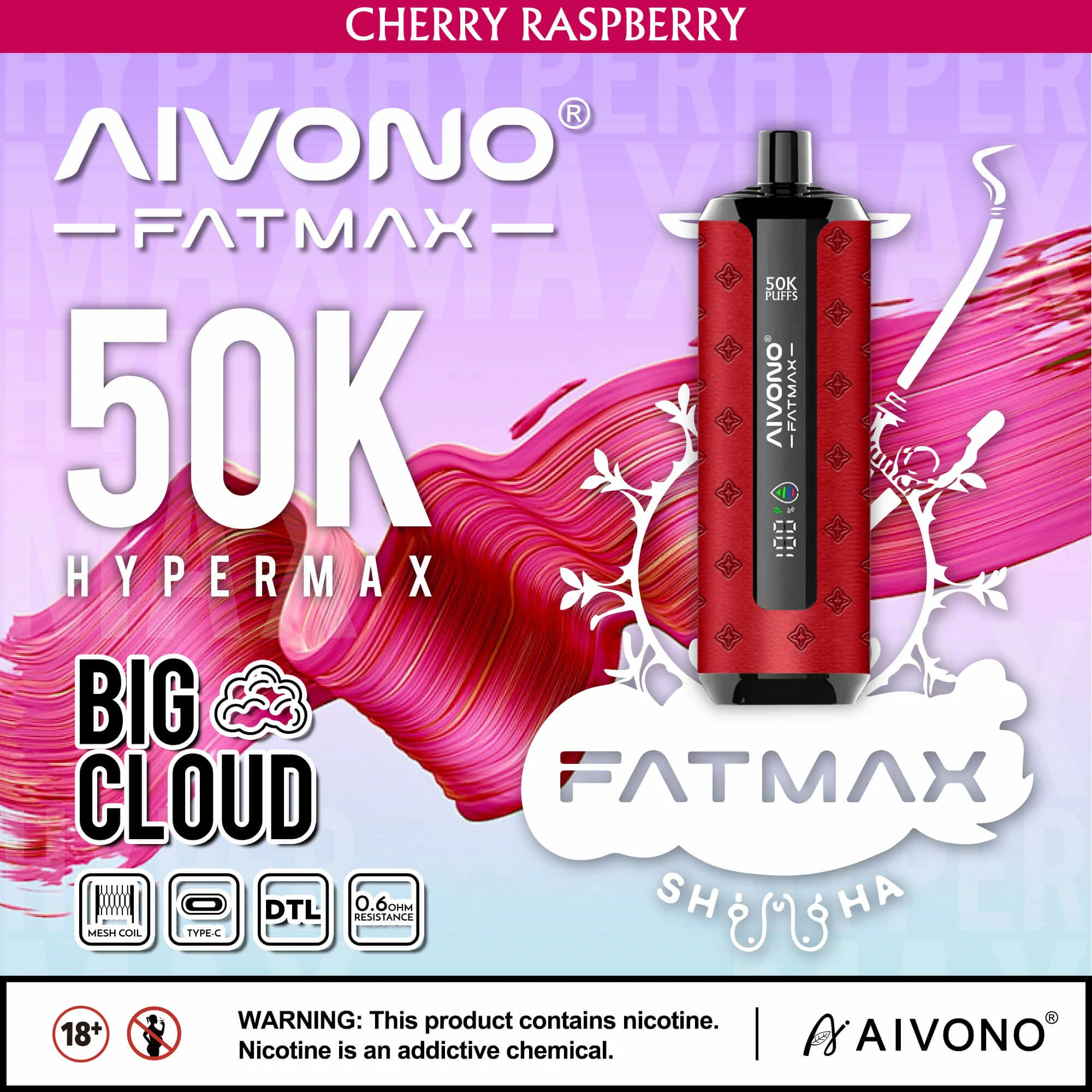 Aivono AIM FATMAX 50000パフ 使い捨て電子タバコ