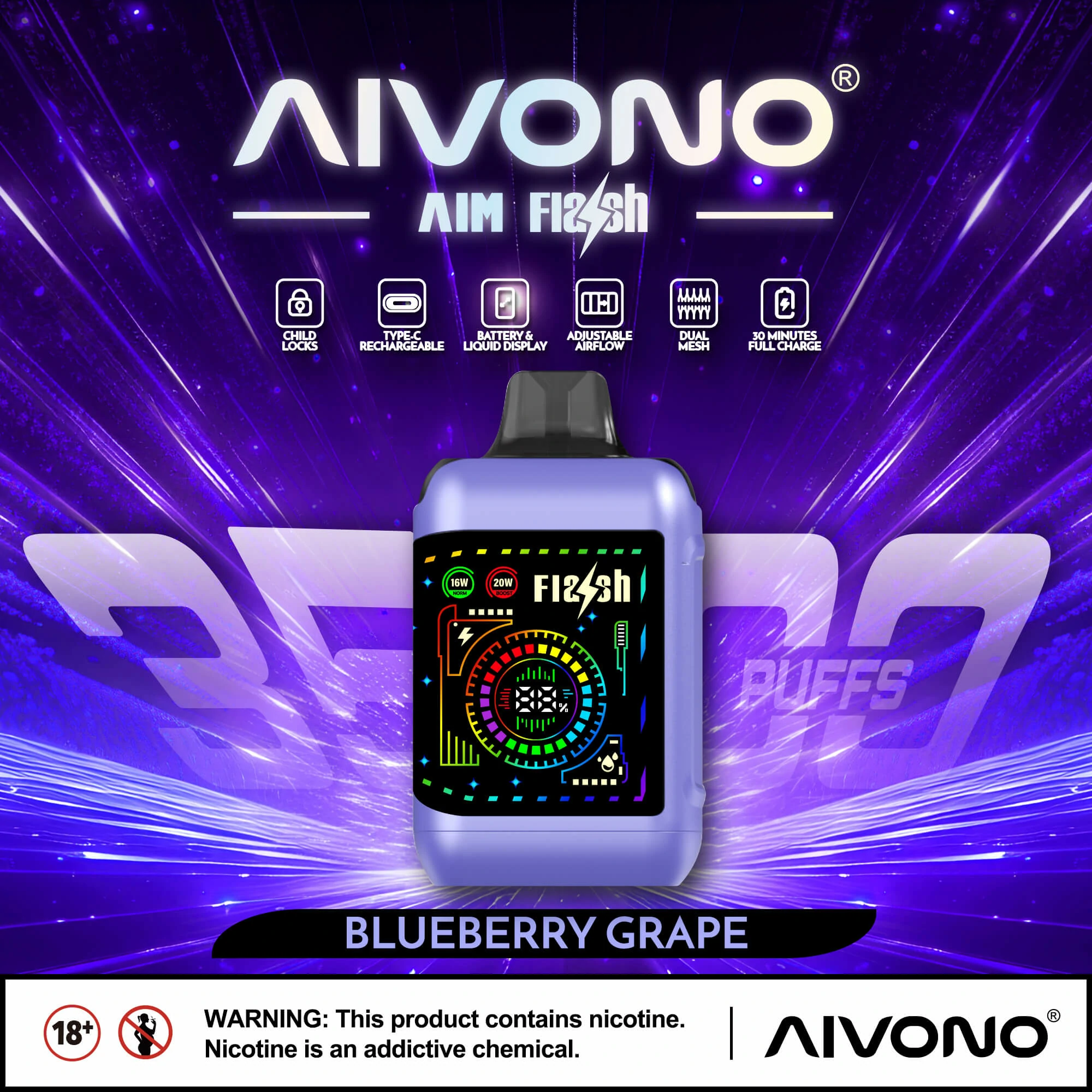 AIVONO FLASH 35000パフ 使い捨て電子タバコ