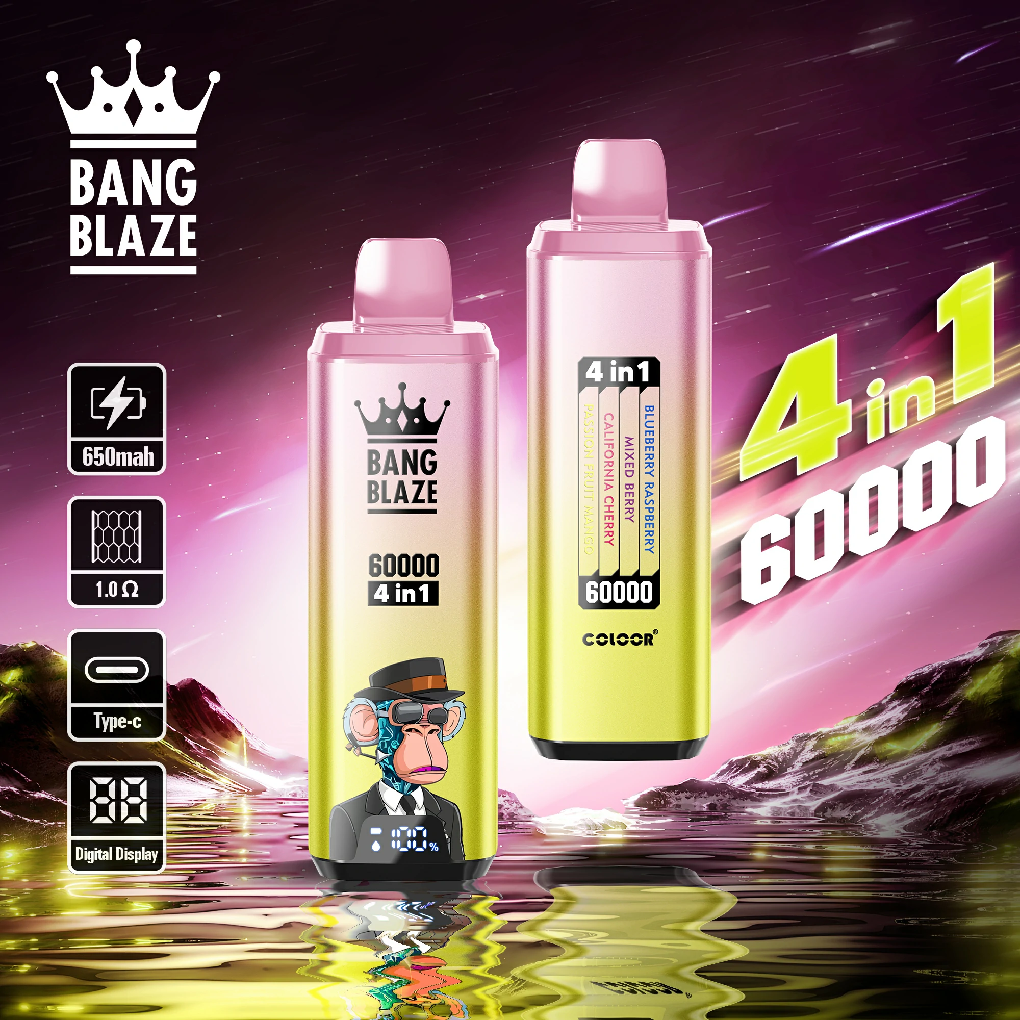 Bang Blaze 60000パフ 4-in-1 使い捨て電子タバコ