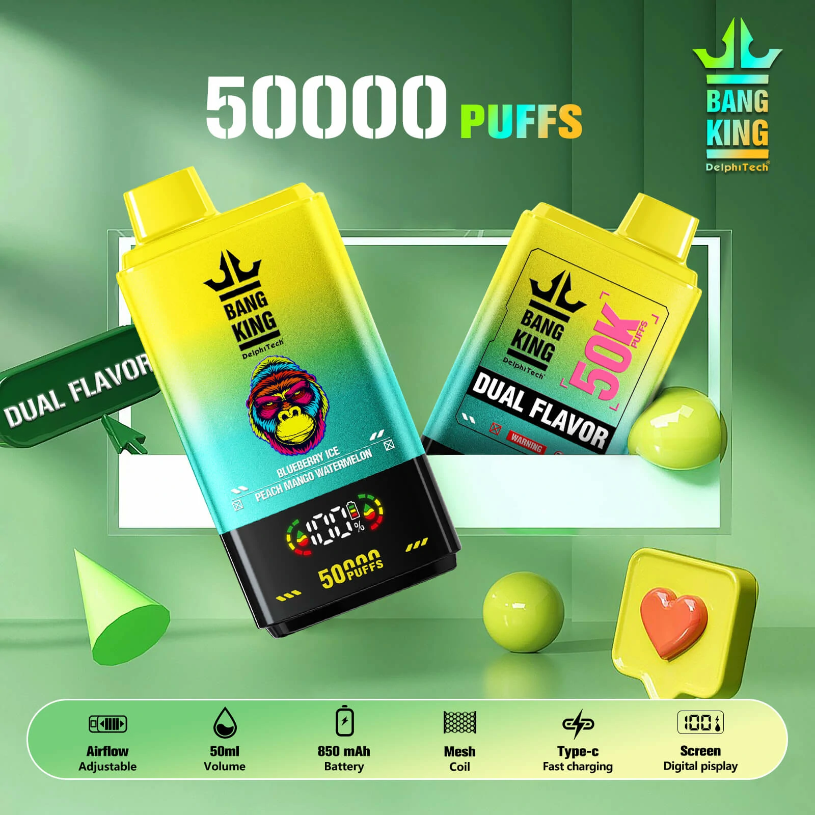 Bang King Twins 50000パフ 使い捨て電子タバコ