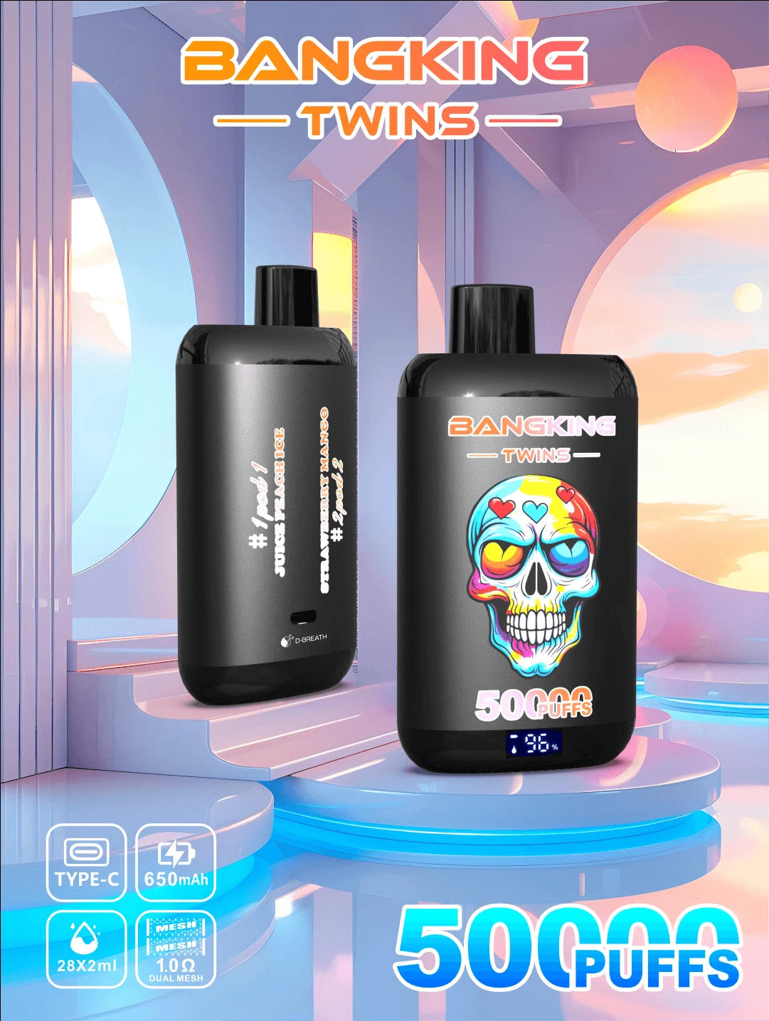 Bang King Twins 50000パフ 使い捨て電子タバコ