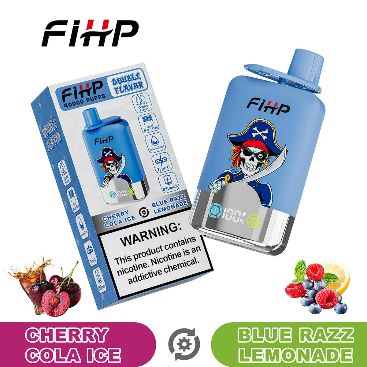 FIHP 40000パフ 2-in-1 使い捨て電子タバコ