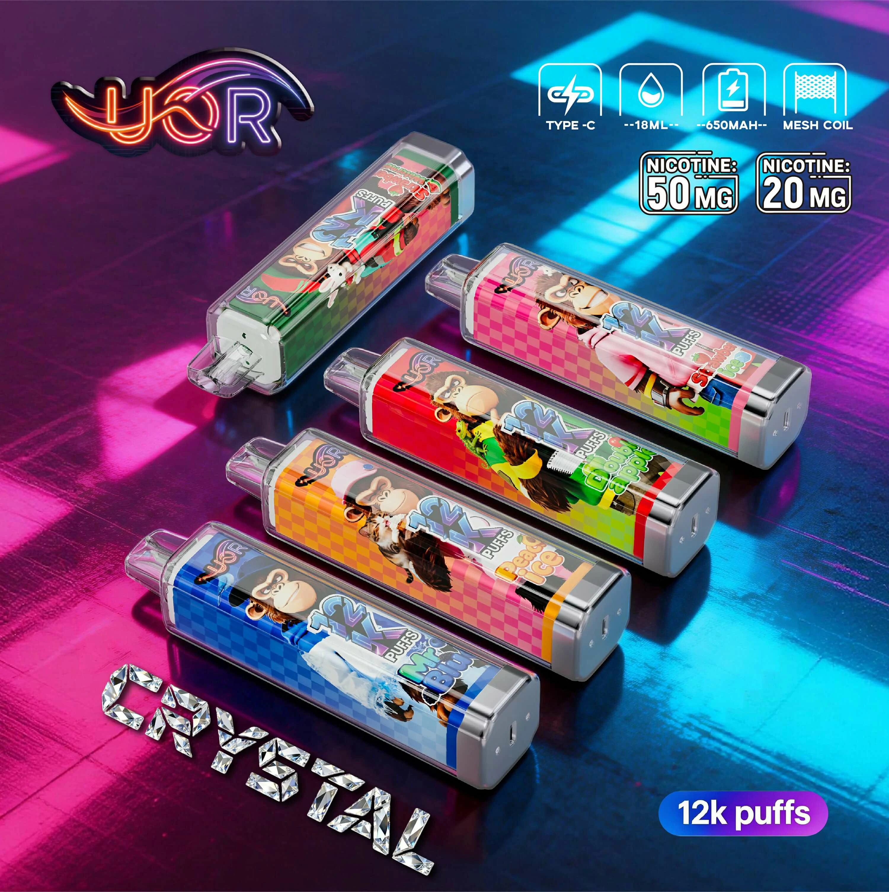 UOR Crystal 12000パフ 使い捨て電子タバコ