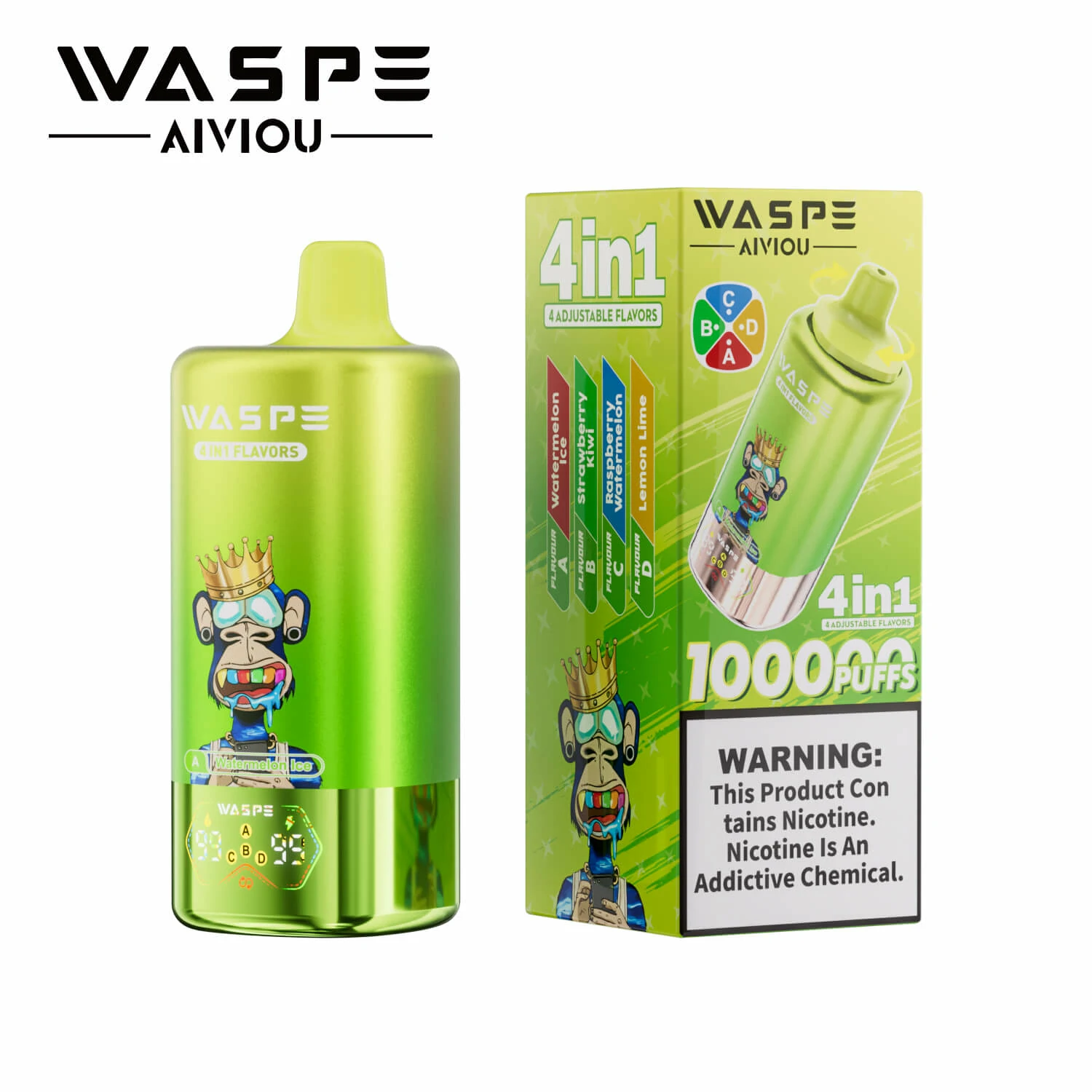 WASPE AIVIOU 100000パフ 4-in-1 使い捨て電子タバコ